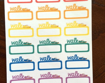 Walk Planner Stickers - Exercise Stickers - Steps Planner Stickers - Fitness Planner Stickers - Walking Stickers - Shoes Stickers - Step
