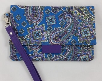 Boho Paisley Smartphone Wristlet - iPhone Wristlet - Smartphone Wallet - iPhone Wallet - Envelope Clutch