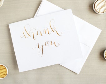 Small Thank You Cards - Thank You Cards Bulk - Wedding Thank You Cards - Baby Shower - Bridal Shower - Graduation - Gold - Rose Gold