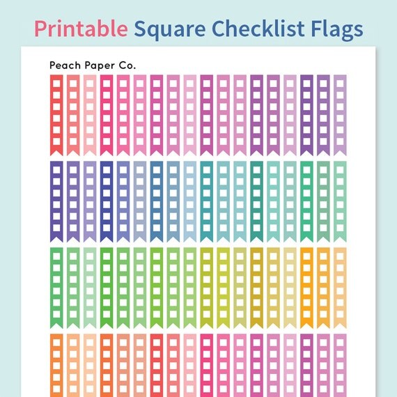 items similar to square checklist stickers printable