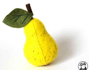 Items similar to Felt Pear Play Food - Eco Friendly Felt Stuffed with ...