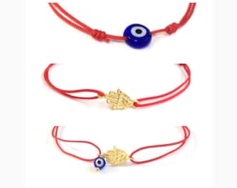 Red String bracelet Evil Eye Bracelet Hamsa Bracelet Evil Eye Hamsa Bracelet Protection Charm Couples Bracelet Protection Amulet Good Luck