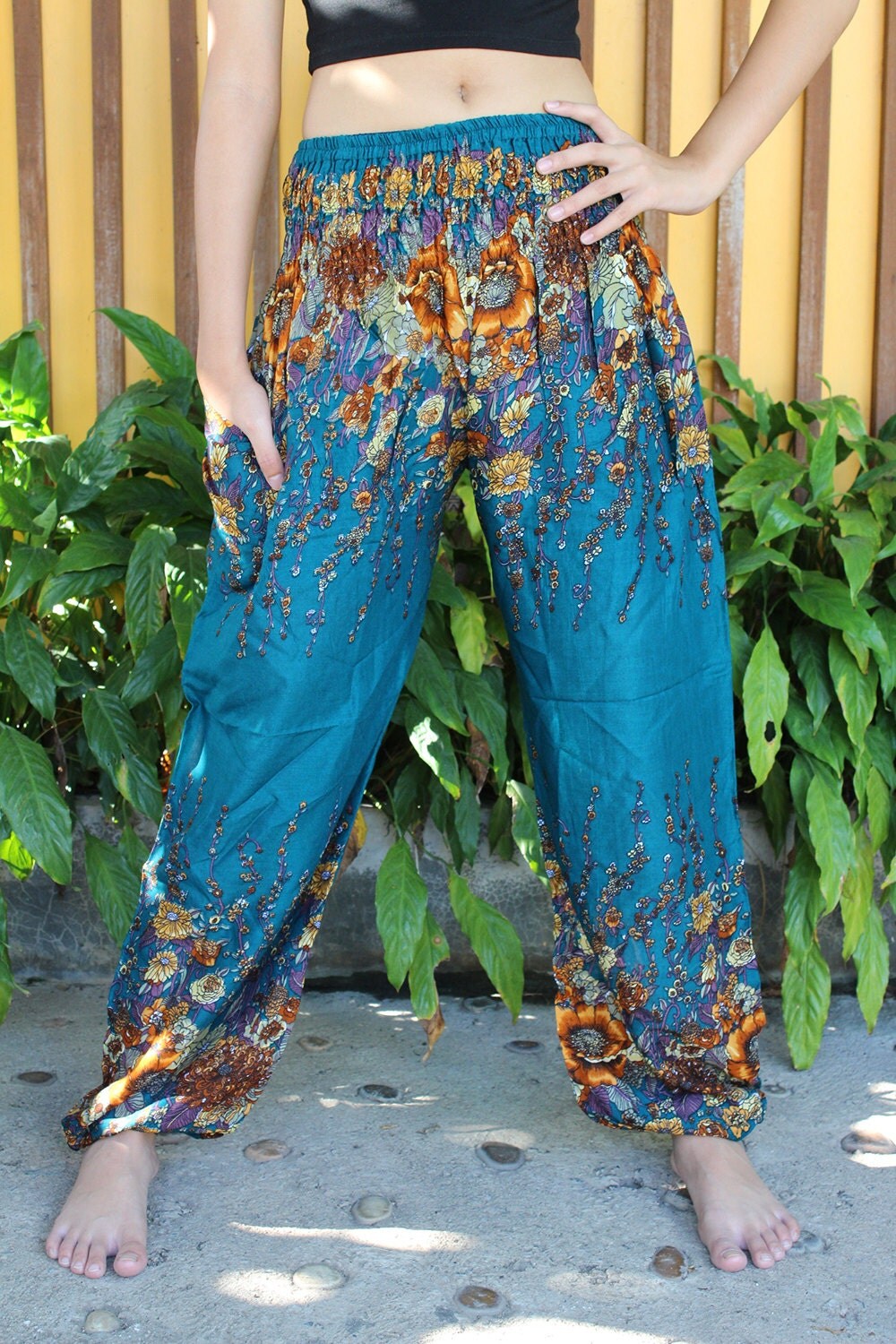 pants flowers