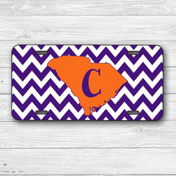 South Carolina License Plate Clemson Plate by LeChicMonogram