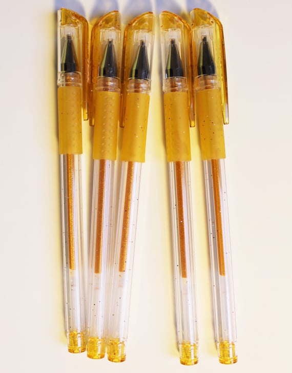 Deep Gold Glitter Gel Pens TEKwriter Glitter Scrapbook