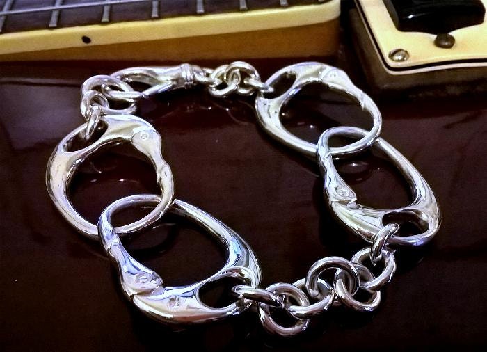 Heavy Solid Sterling Silver Handmade Keith Richards Style Handcuff ...