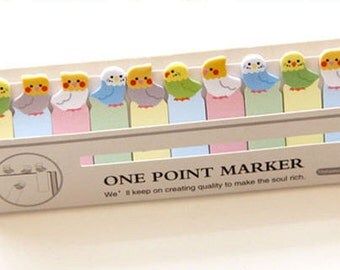 Mini Bird Parrot Sticky Notes - Cute Kawaii Post-It Notes / Stationery / Stationary / School Supplies / Memo Pad / Small Tiny Sticky Notes