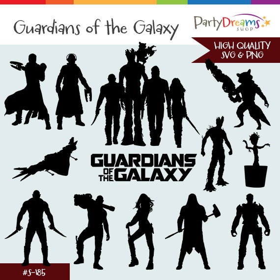 Guardians Of The Galaxy Marvel Silhouette By Partydreamsshop