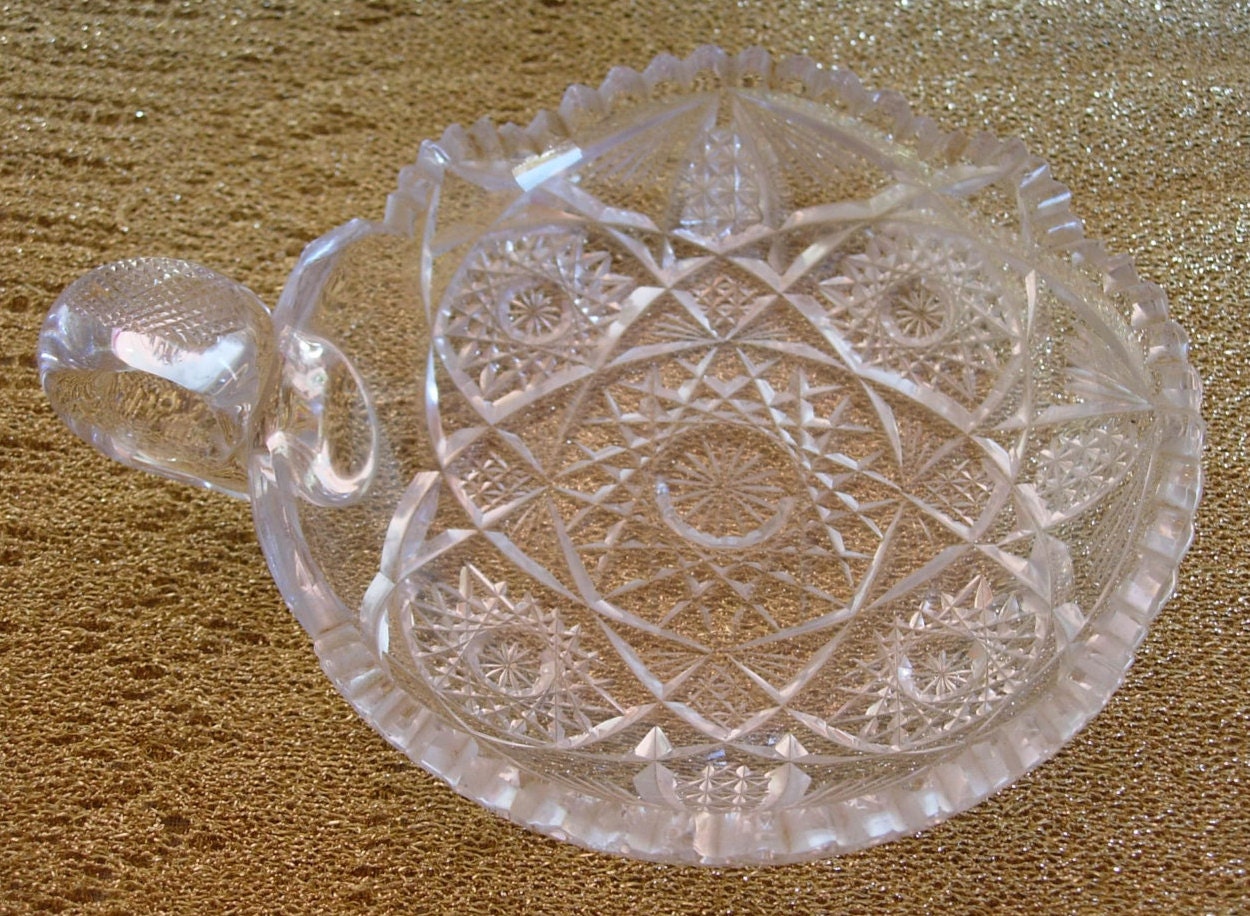 American Brilliant Cut Glass Nappy Dish by GrammyGrover on Etsy