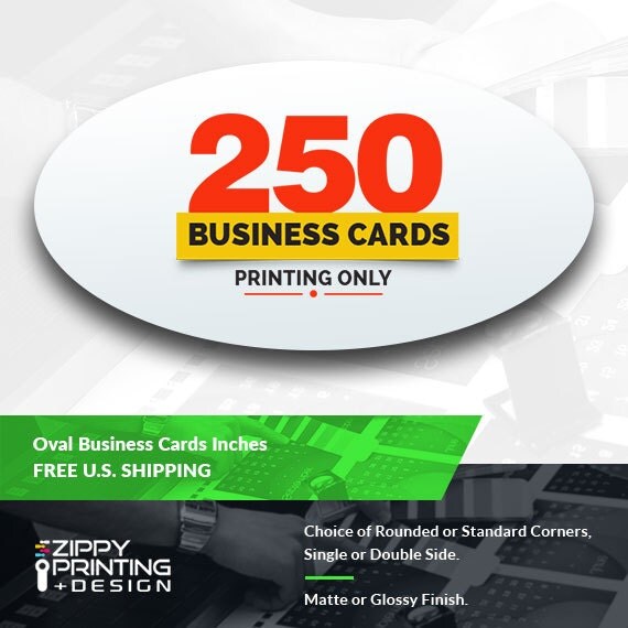 250 Oval Business Card Printing Front And Back Matte