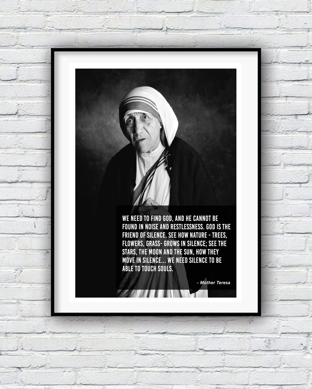 Mother Teresa Quote poster Typographic print Inpirational