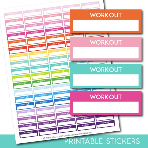 workout stickers workout planner stickers printable workout