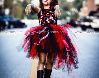 Girls Zombie Costume, Zombie Tutu, Zombie Costume, Zombie Tutu Dress, Zombie Halloween Costume, Childs Zombie Costume, Zombie Kids Costume