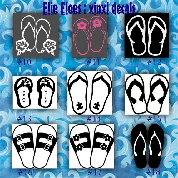 FLIP FLOPS vinyl decals car window stickers by CreativeStudio805