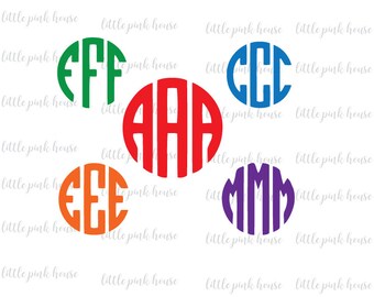 Circle Monogram SVG Font, Font Files Silhouette, Cricut Fonts, Font Files SVG