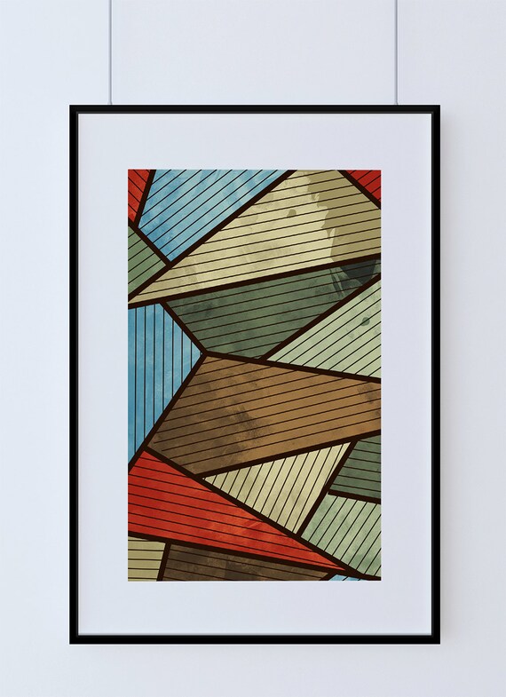 Mid Century Modern Print Abstract Art Print Poster Giclee on