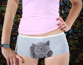 Cat Underwear Sleeping Kitty Pussycat Print Cat Panties Perfect Girl Gift Idea Hipster Undies Cat Face Sexy Lingerie Awesome Cute Gift 21