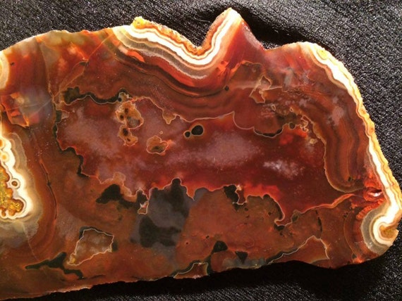 RED banded agate slab by Agateworld on Etsy