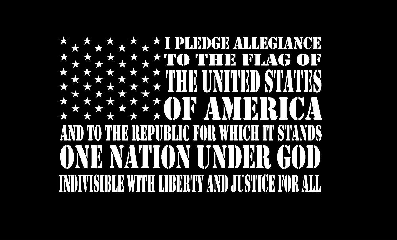 American Flag Pledge Decal Sticker
