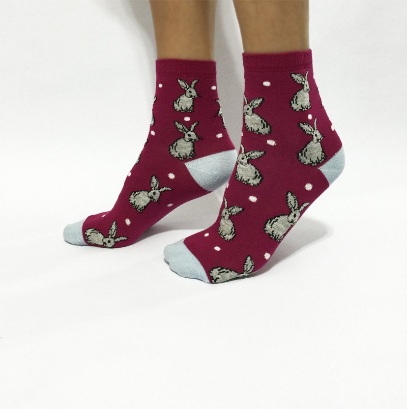 Rabbit Socks Bunny Socks Animal Socks Cute Socks Fun by NiftySox