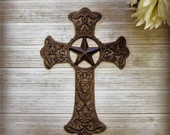 Cross, Wall Cross, Cross Wall Decor, Cross for Wall, Cross Decor, Metal Cross, Wall Crucifix, Crucifix, Rustic Wall Cross, Country Cross