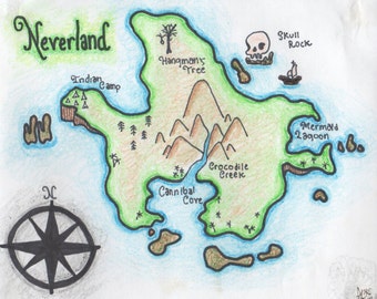 Neverland map | Etsy