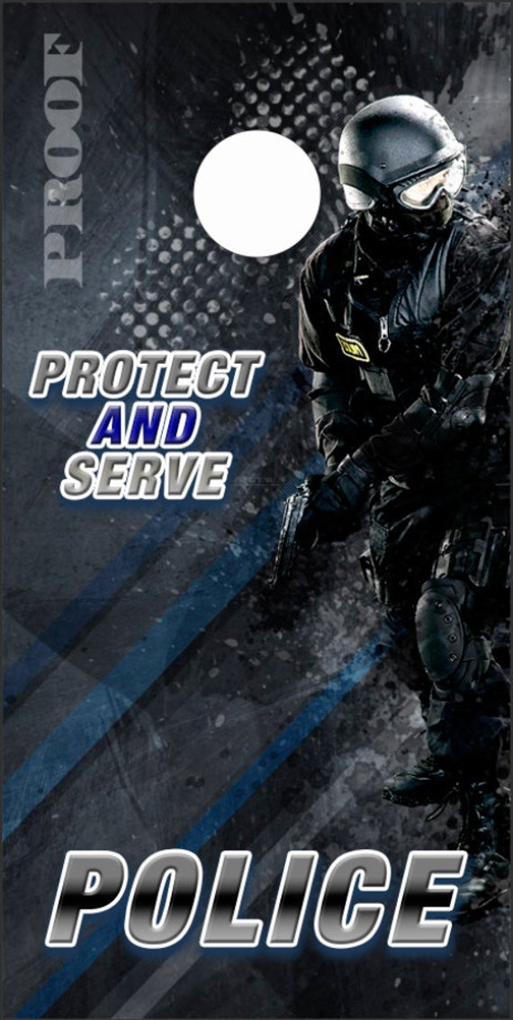 Police Serve Blue Line Cornhole Bean Bag by EliteChoiceGraphix