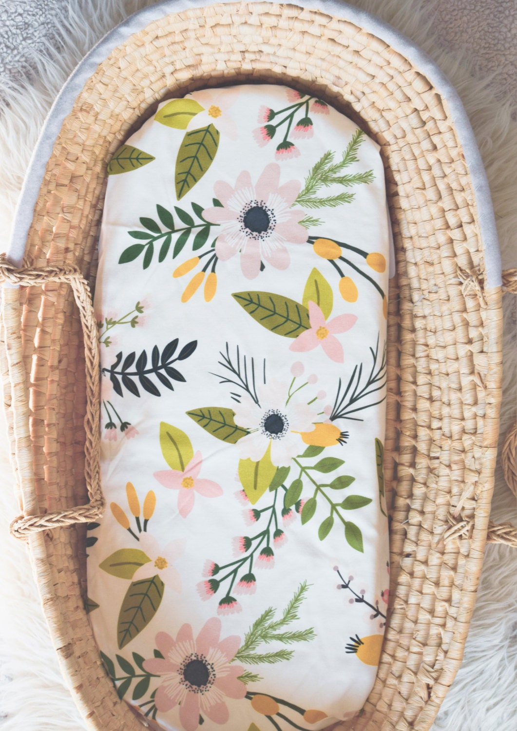 Moses basket fitted sheet cover for moses beds or moses bed