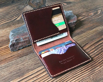 Mens gift Card holder Groomsmen gift Anniversary gift Personalized gift for him gift for father Leather wallet slim mens wallet Card wallet
