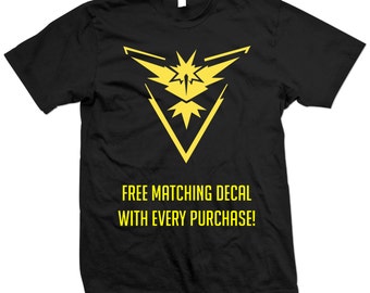 Pokemon Go Team Instinct T-Shirt - Pokémon Go - Zapdos - Yellow Team - Free Matching Decal With Every Purchase!