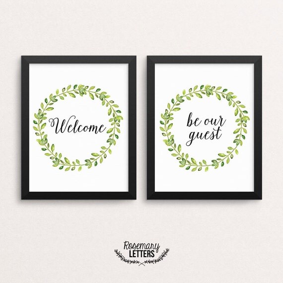 Set of 2 Printables Welcome Print and Be Our Guest Print