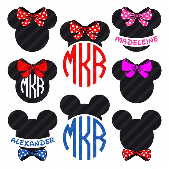 Download Minnie Mouse SVG, Mickey Mouse SVG, Disney SVG, Monogram Silhouette Cricut File from ...