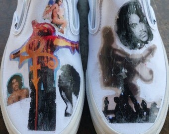 Prince Memorabilia Custom VANS Shoes Womens 8 Mens 6.5 Artist Formerly Known...Gift