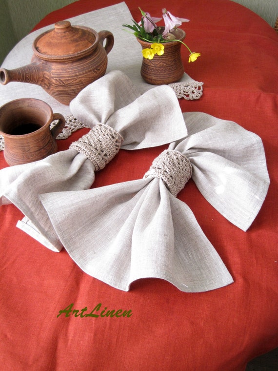 Linen napkin Set 4 table napkins Grey napkins Dinner by ArtLinen