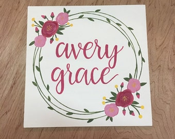 Baby Girl Name Sign | Nursery Sign | Girl Name Sign | Custom Name | Personalized Nursery Sign | Baby Girl Nursery | Nursery Decor Wood Sign