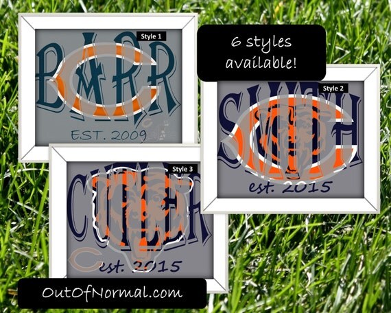 Chicago Bears Custom Last Name Photo Wedding Gift, Anniversary, Man ...