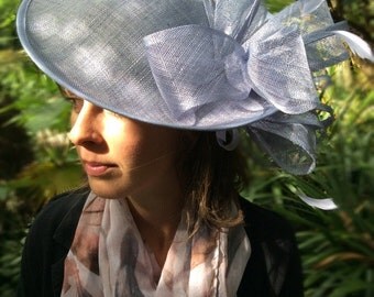 Gorgeous Light Powder Blue Sinamay Fascinator on Headband