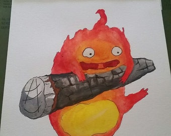 items similar to calcifer bookmark on etsy