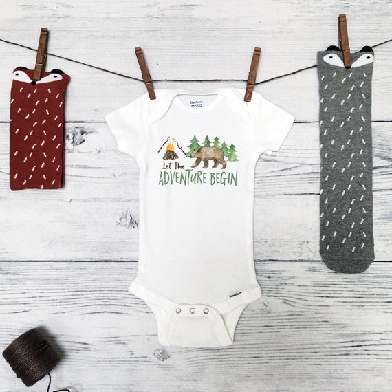 Let the Adventure Begin Camping Baby Onesie® Shirt Cute Baby
