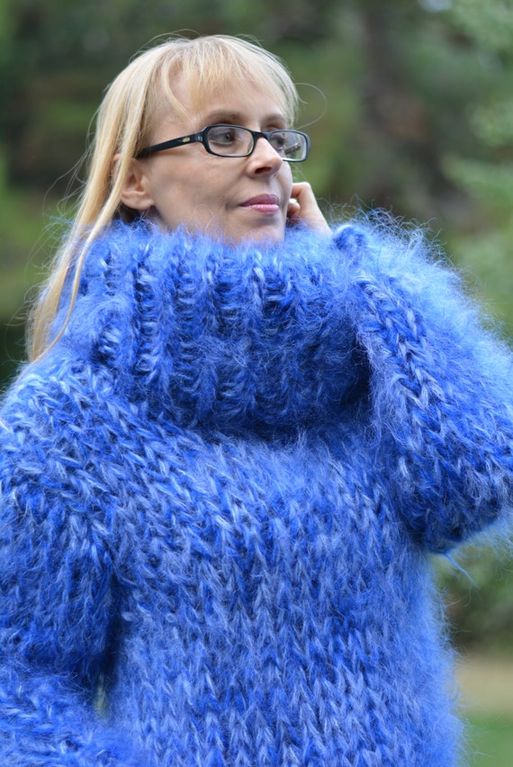 Items similar to READY hand knitted mohair sweater fuzzy mohair jumper ...