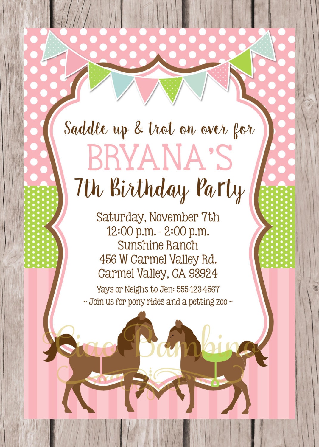 Pony Ride Party Invitations 10