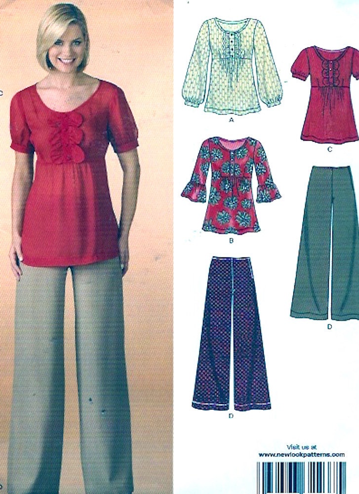 Boho tops flared pants sewing pattern Autumn Fall day wear