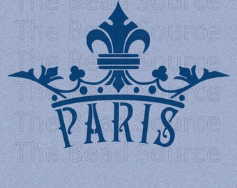 Paris Stencil, Fleur de Lis Stencil, Crown Stencil, French Stencil, French Decor, Queen, Mylar Stencil, reusable stencil, pochoir
