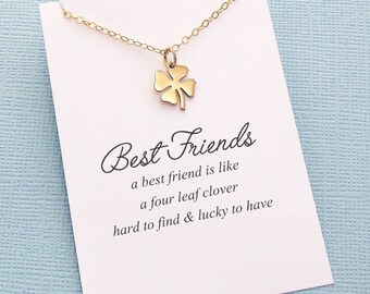 Best Friend Necklace | Four Leaf Clover Necklace, Best Friend Gift, Best Friend, Friendship Necklace, Best Friend, Bestfriend Gift | F06