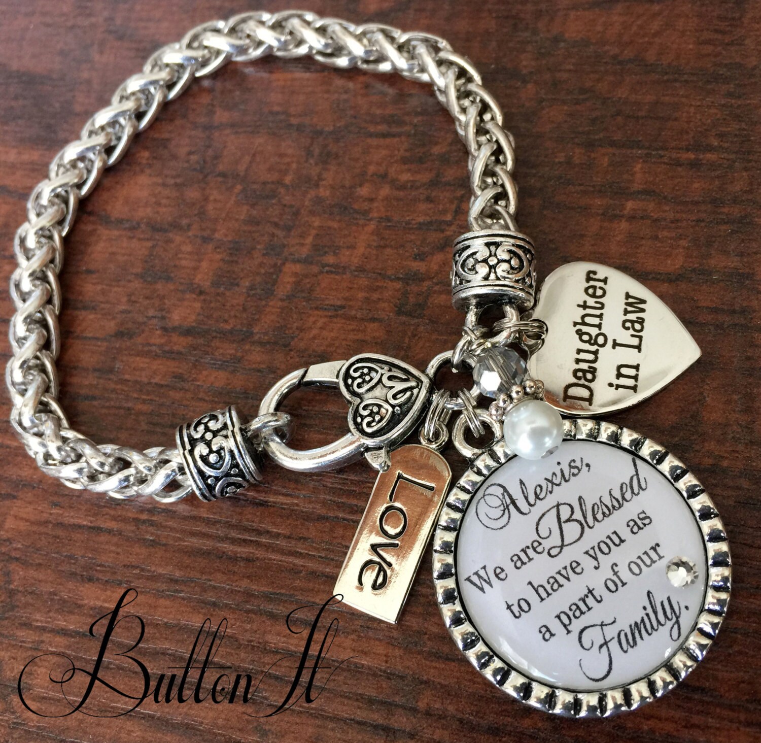 Daughter in law bracelet future daughter in law bride heart