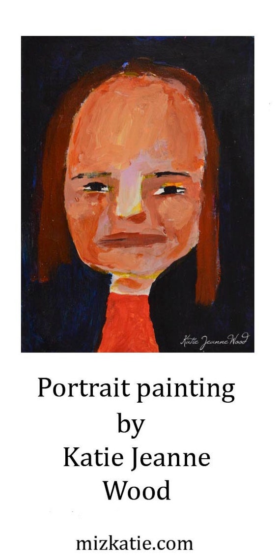 Acrylic Portrait Painting. Little Girl Painting. Bold Colors.
