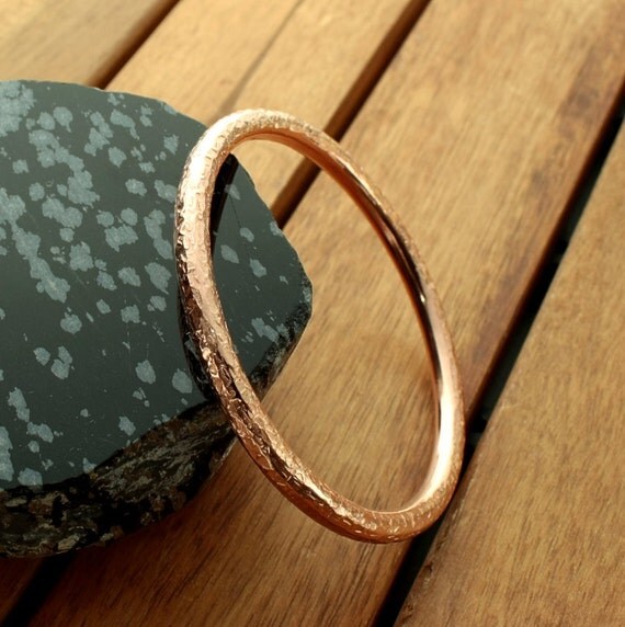 Copper bangle hammered copper bangle rustic by JewelryByGaladryl