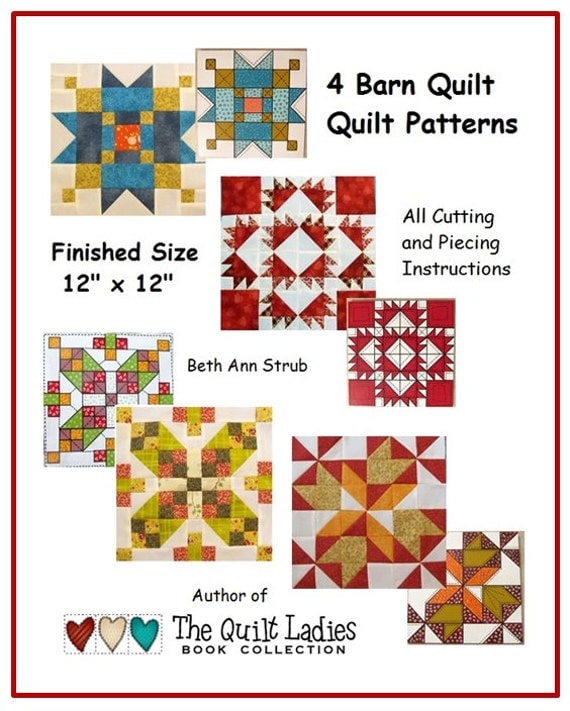 4 barn quilt patterns the quilt ladies pdf downloads in