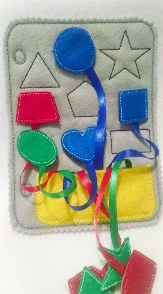 Felt quiet book - Toddler quiet book - Quiet book page - Toddler busy book - Busy book page - Felt busy book - 9 different shapes page #QB6 Il_570xn