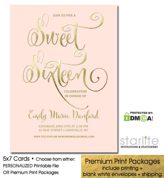 Sweet Sixteen Party Invitations Free Printable 10